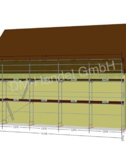Dachfanggerüst mit Alu-Rahmentafel 101qm