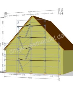 Giebelgerüst mit Alu-Rahmentafel 91qm