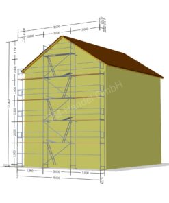 Giebelgerüst mit Holzböden 101qm