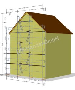 Giebelgerüst mit Alu-Rahmentafel 102qm