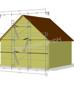 Giebelgerüst mit Alu-Rahmentafel 66qm
