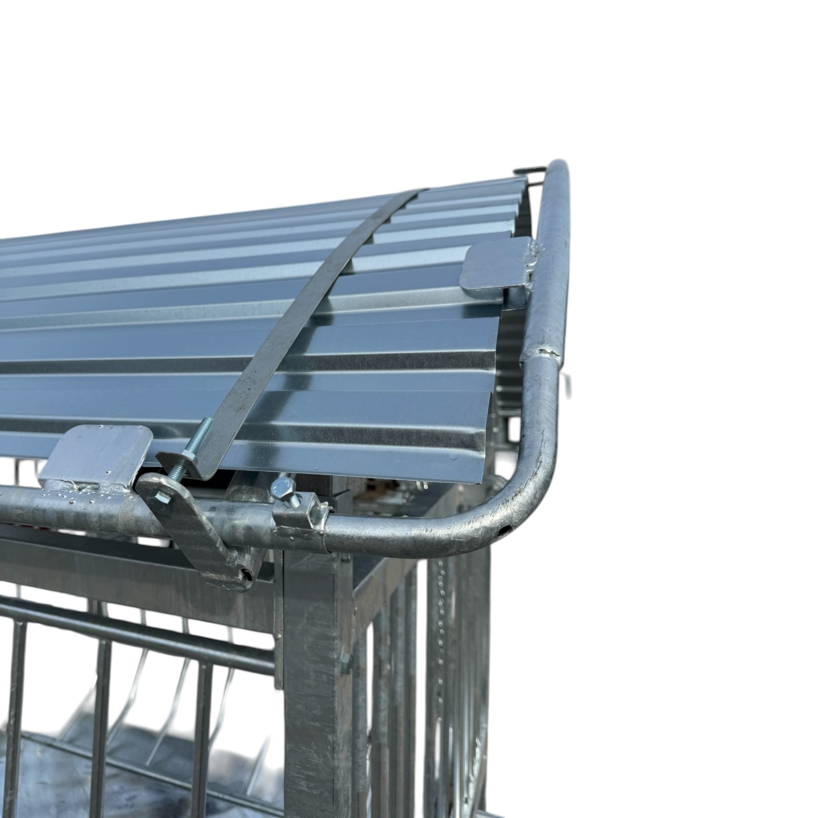 Viereckraufe 1,7x1,6m , Futterraufe mit Dach für Schafe Ziegen – Bild 9