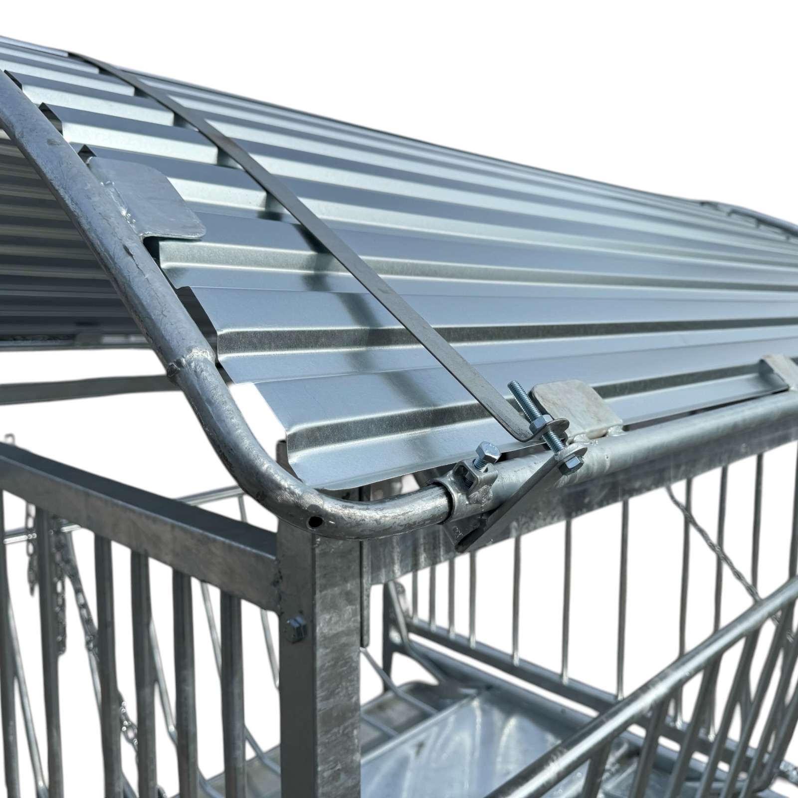 Viereckraufe 1,7x1,6m , Futterraufe mit Dach für Schafe Ziegen – Bild 12